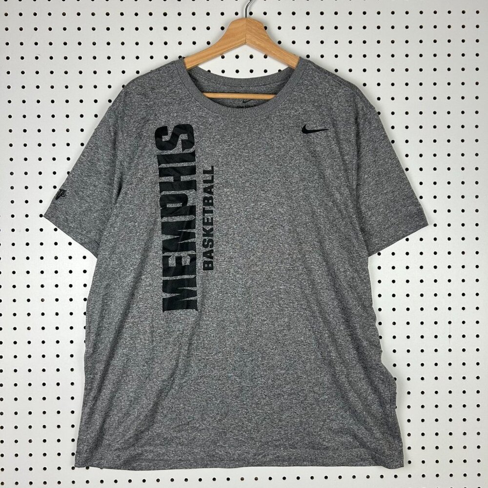 Nike 1 Cent Memphis Tigers T Shirt XL Gray Basketball Team Issued Penny Hardaway